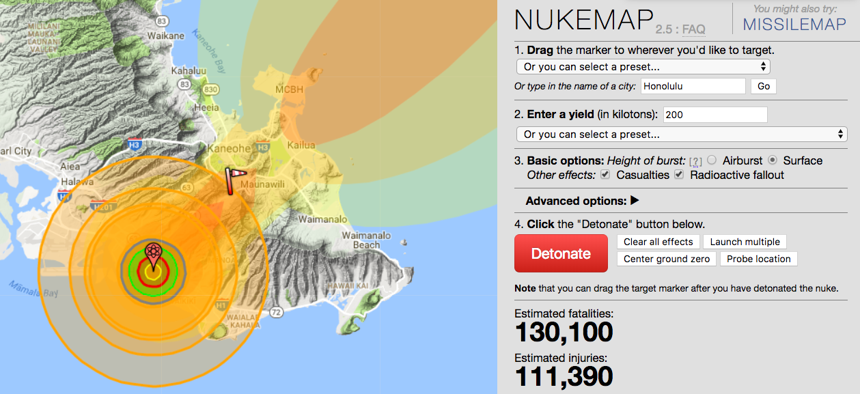 What a 200 kiloton detonation in Honolulu would look like. 