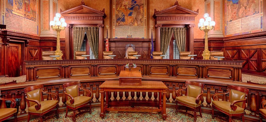 Pennsylvania Supreme Court chambers in Harrisburg, Pa.