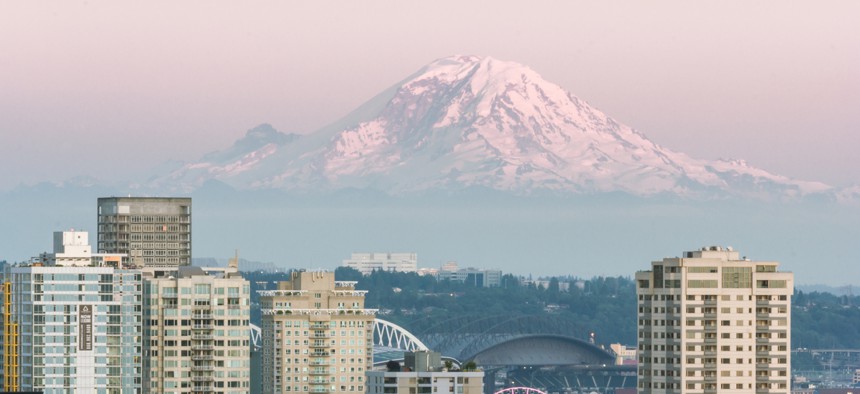 Mount Rainier as seen from Seattle