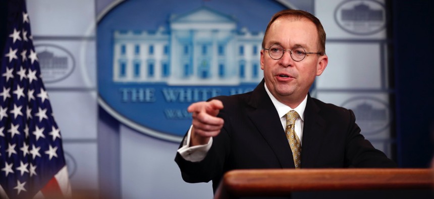 Office of Management and Budget Director Mick Mulvaney, who also directs the Consumer Financial Protection Bureau part-time. 