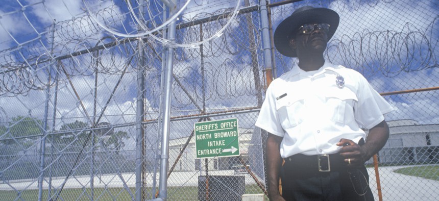A prison guard at Dade County Correctional Facility in South Florida.