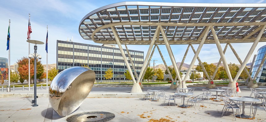 The Public Safety Building in Salt Lake City is the headquarters for the Salt Lake City police and fire departments, was designed to balance security needs with public access.