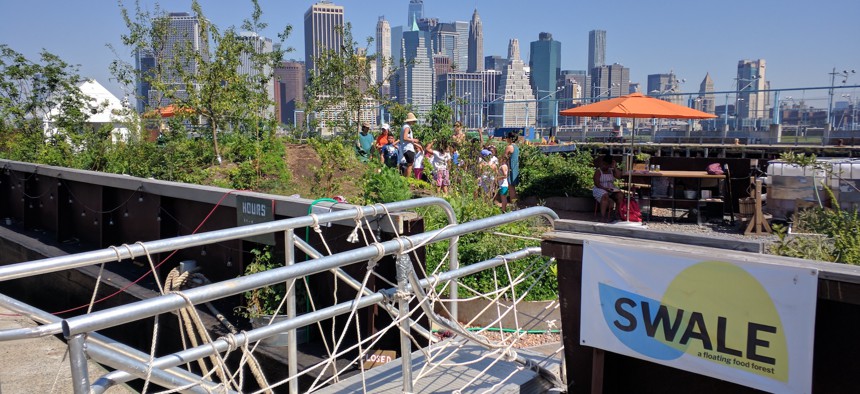 Last year, Swale, a public food forest and foraging barge, was positioned along Brooklyn's East River waterfront.