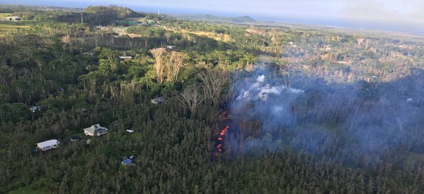 An eruption has commenced in the Leilani Estates subdivision in the lower East Rift Zone of Kīlauea Volcano.