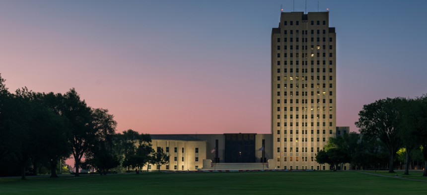 The North Dakota State Capitol in Bismarck