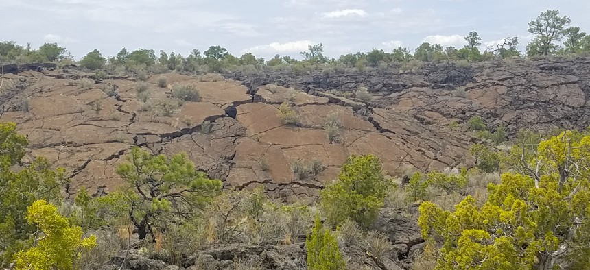 Along the Lava Falls Trail in the El Malpais National Monument in New Mexico