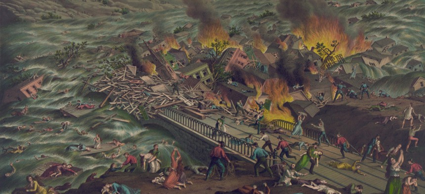 A dramatized depiction of the Johnstown Flood of 1889.