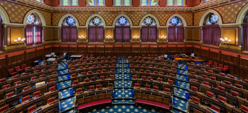The Connecticut House of Representatives chamber.