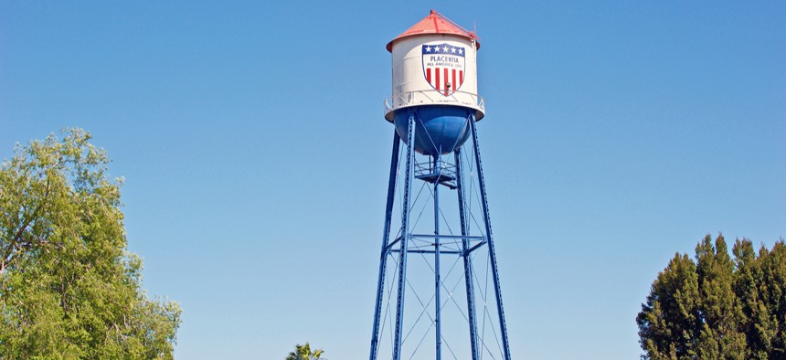 PLACENTIA/CALIFORNIA - APRIL 22, 2018: Placentia landmark water tower. 