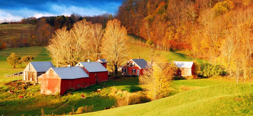 A house and barns in Vermont.