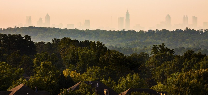 Cobb County, Georgia with Atlanta in the distance.