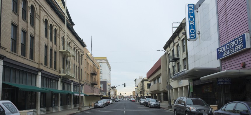 A file photo of Main Street in Stockton, California. 