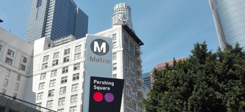 The L.A. Metro serves Pershing Square in downtown Los Angeles.