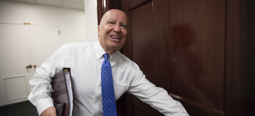 House Ways and Means Committee Chairman Kevin Brady, R-Texas, arrives for a closed-door GOP meeting in the basement of the Capitol in June 2018.