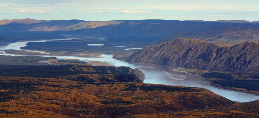 The Yukon River in Alaska. A Supreme Court case will look at whether the National Park Service or Alaska governs use of rivers in national parks in the state. 