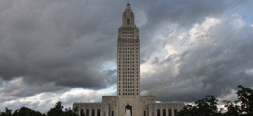 The Louisiana state capitol building in Baton Rouge. 