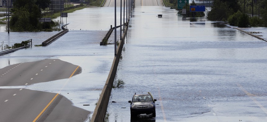 Interstate 95 near Lumberton, N.C. was closed on Monday due to flooding from Hurricane Florence.