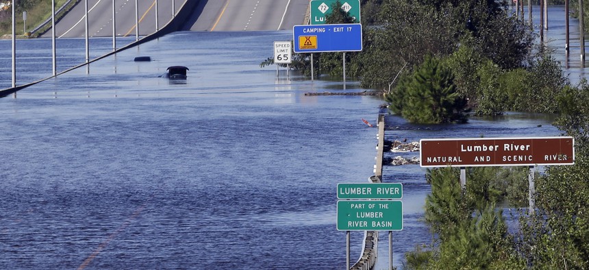 Flooding along the Lumber River near Lumberton, North Carolina