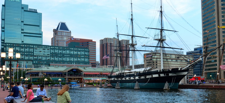 Once a site of derelict piers, Baltimore's inner harbor and other waterfront areas are now dining and shopping destinations.