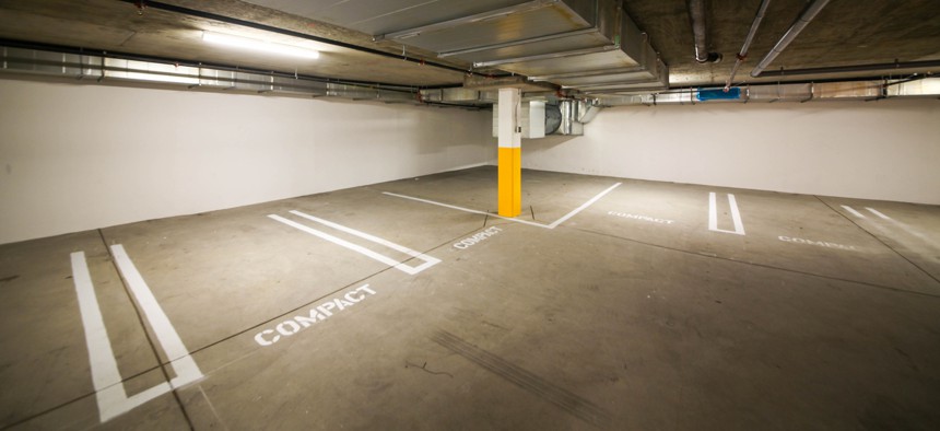 An empty parking garage in Los Angeles.