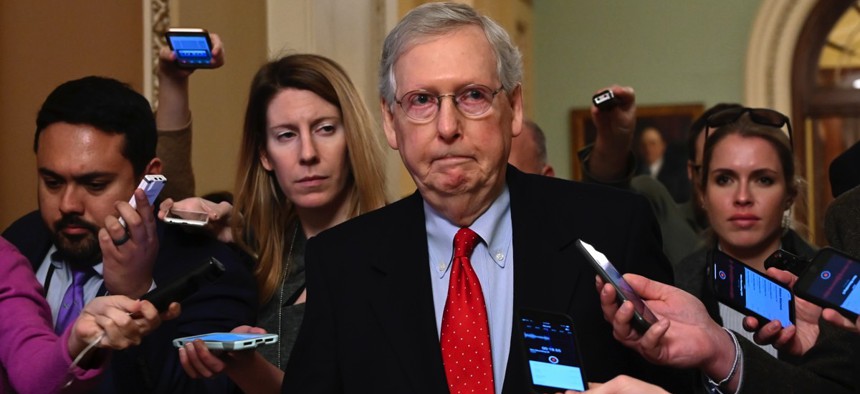 Senate Majority Leader Mitch McConnell of Kentucky on Capitol Hill in Washington, D.C. on Jan. 2, after returning from a meeting with President Trump at the White House.
