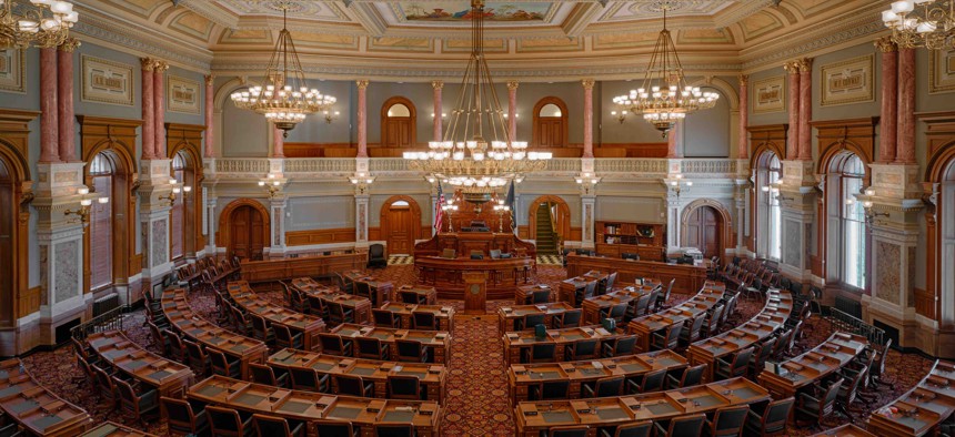 House of Representatives chamber of the Kansas Capitol building.