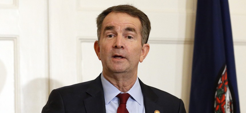 Virginia Gov. Ralph Northam speaks during a news conference at the Governor's Mansion in Richmond.