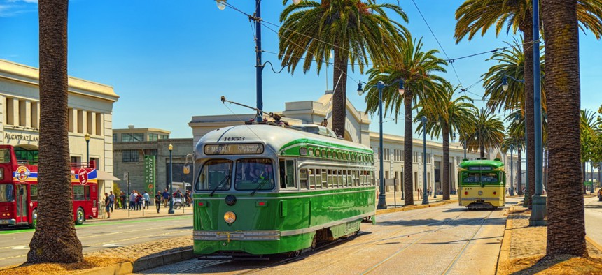 City trams in San Francisco.