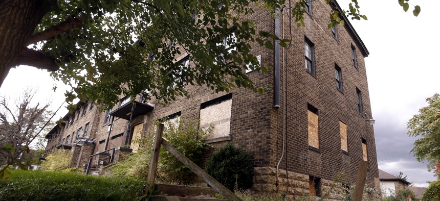 A dilapidated apartment complex in Pittsburgh, which had been shut down by the county health department, in 2014.