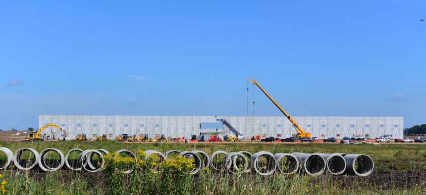 Work continues in September 2018 on the Foxconn industrial campus in Mount Pleasant, Wisconsin.