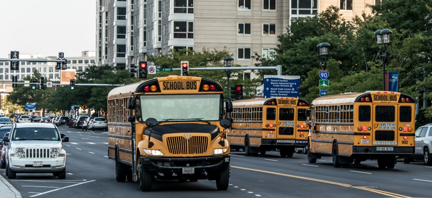 A school bus in Boston. 