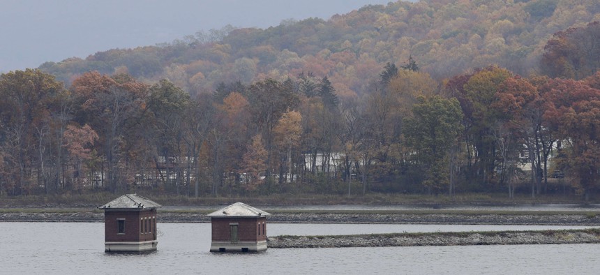 Water intakes at Lake Washington in Newburgh, N.Y. in 2016. The upstate New York city's water supply was found to have high levels of PFOS at that time.