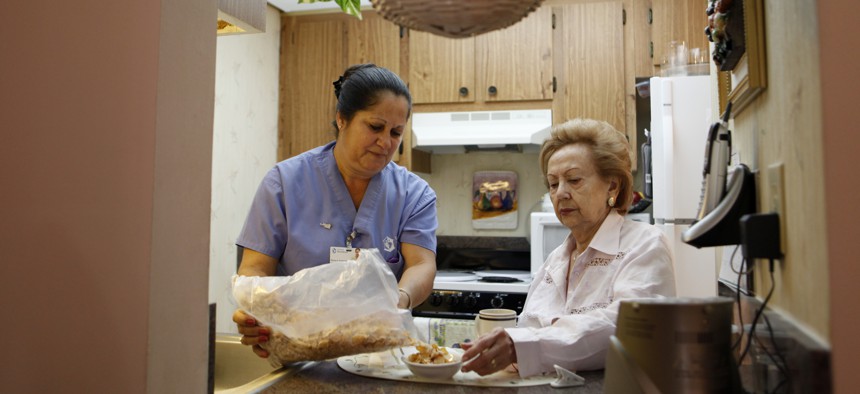 Independent home health aides funded by Medicaid can no longer elect to have union dues deducted from their paychecks.