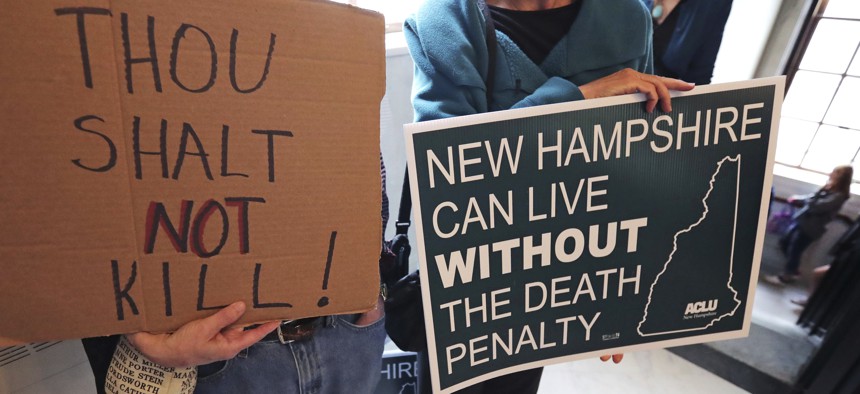 After overriding a gubernatorial veto, the New Hampshire state legislature abolished the death penalty.