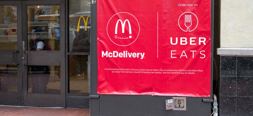 An ad for McDonald's and UberEats in San Francisco. 