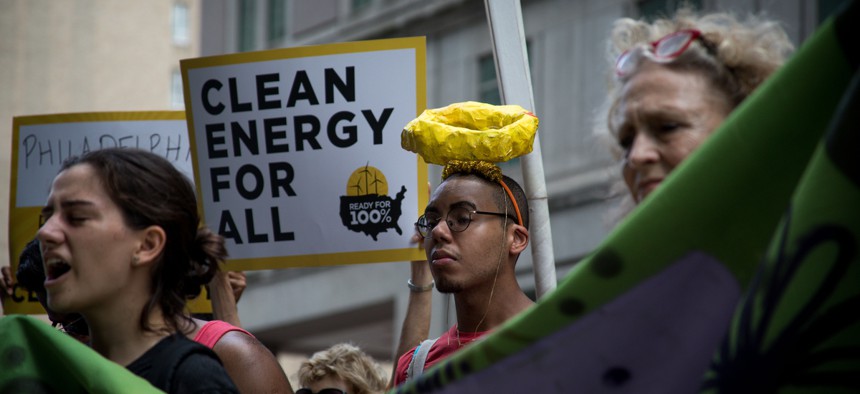 A march in Philadelphia against the gas plant.