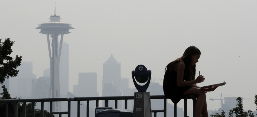 Wildfires have created a smoky haze in Seattle.