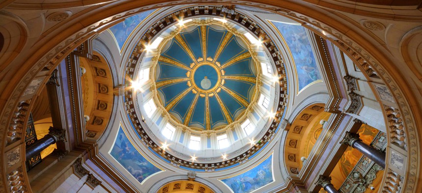Inside the Minnesota state capitol. Lawmakers in the state adopted new savings policies in the wake of the Great Recession.