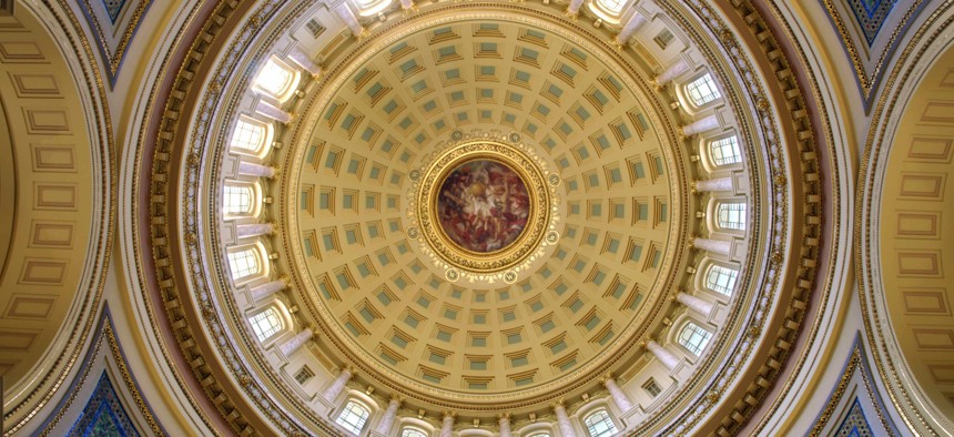 The rotunda inside Wisconsin's state capitol building.