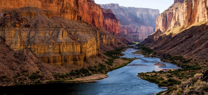 The Colorado River also winds through the Grand Canyon.