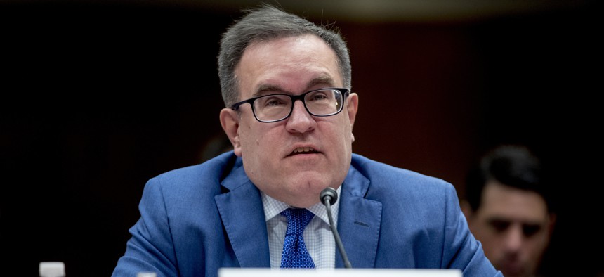 Environmental Protection Agency Administrator Andrew Wheeler testifies during a Senate Appropriations subcommittee on budget on Capitol Hill in Washington, Wednesday, April 3, 2019. 