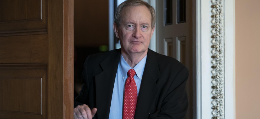Sen. Mike Crapo, R-Idaho, seen here in April, voiced an openness on Tuesday to legislation addressing roadblocks to banks serving state-regulated marijuana companies.