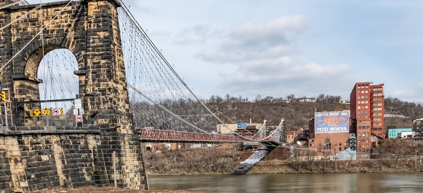 Wheeling, West Virginia, lies on a stretch of rural counties along the Ohio River that form the largest natural gas field in the world and helped Donald Trump win the state in 2016.