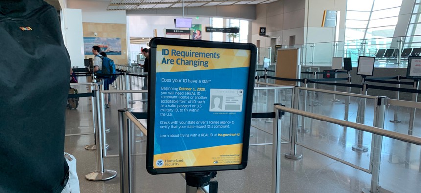A REAL-ID warning about travel changes in the San Diego airport.