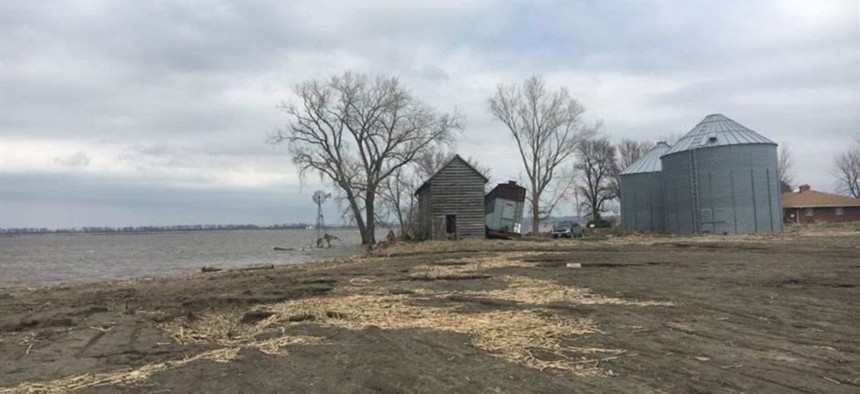 About 2,400 acres of a family farm in Watson, Missouri, were still under water a month after spring flooding devastated the Midwest. Soil health practices can help protect farms from erosion and flooding.