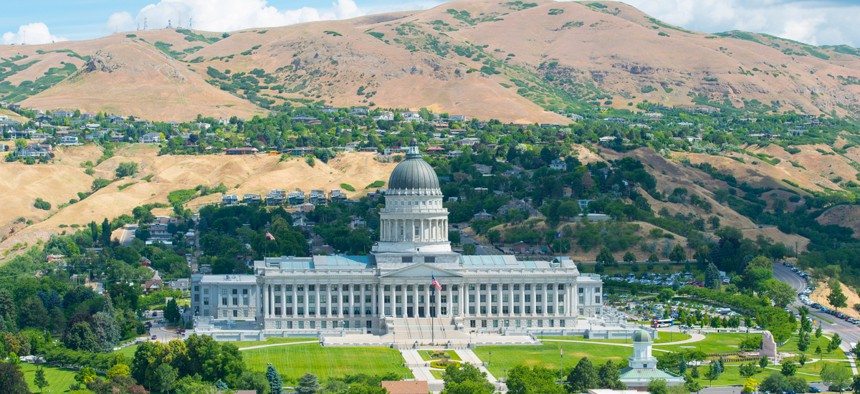 Aerial view of Utah State Capitol 