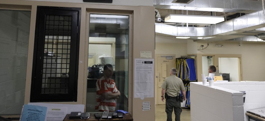Near the booking area of a California jail. The Getting Home Safe Act would prevent county jails from releasing people in the middle of the night. 