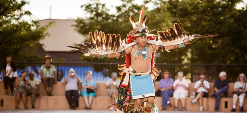 The annual Inter-tribal ceremonial night parade happens in Gallup, New Mexico each year. The state is home to the new Indigenous Peoples’ Day state holiday..