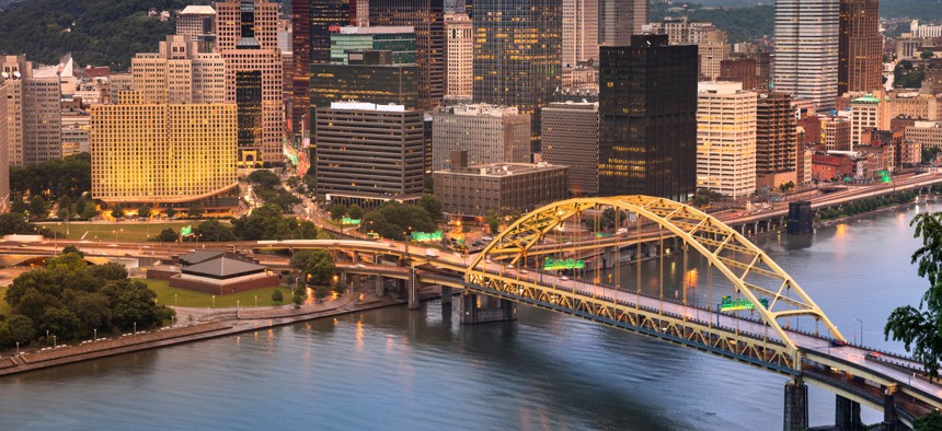 At micromobility locations in Pittsburgh, travelers would find some combination of bike-share stations, Zipcar vehicles, Waze carpool pickup spots, and parked and charged e-bikes and scooters from Spin to rent. 