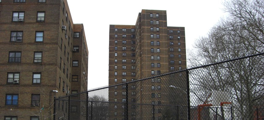 The Wagner Public Housing complex in New York City. When the authors compared data from 4,000 subsidized housing and market-rate units throughout New York City, finding that the low-income units had “statistically significant” higher EUI levels.